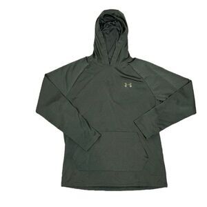 Under Armour Velocity Loose Fit Men's Hoodie Dark Green Size Medium